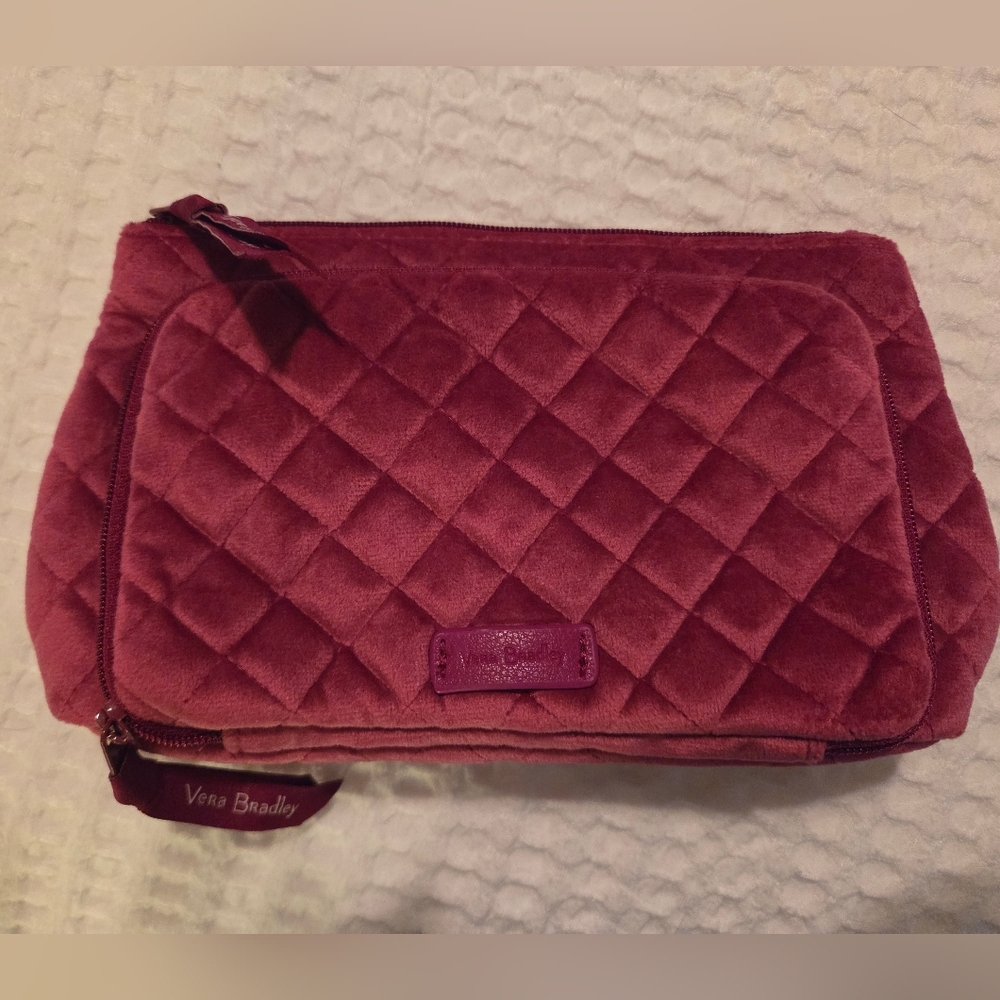 Vera Bradley Quilted Clutch in Deep Pink Red
